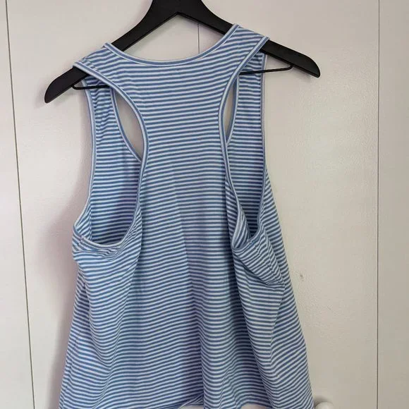Primary Grown-ups Lounge Tank in vintage blue stripe - Picture 2 of 4